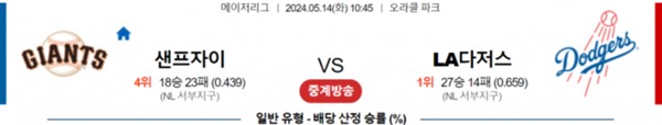 2024-05-14 샌프란시스코 vs LA다저스