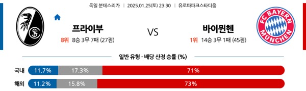 프라이부르크 vs 바이에른뮌헨